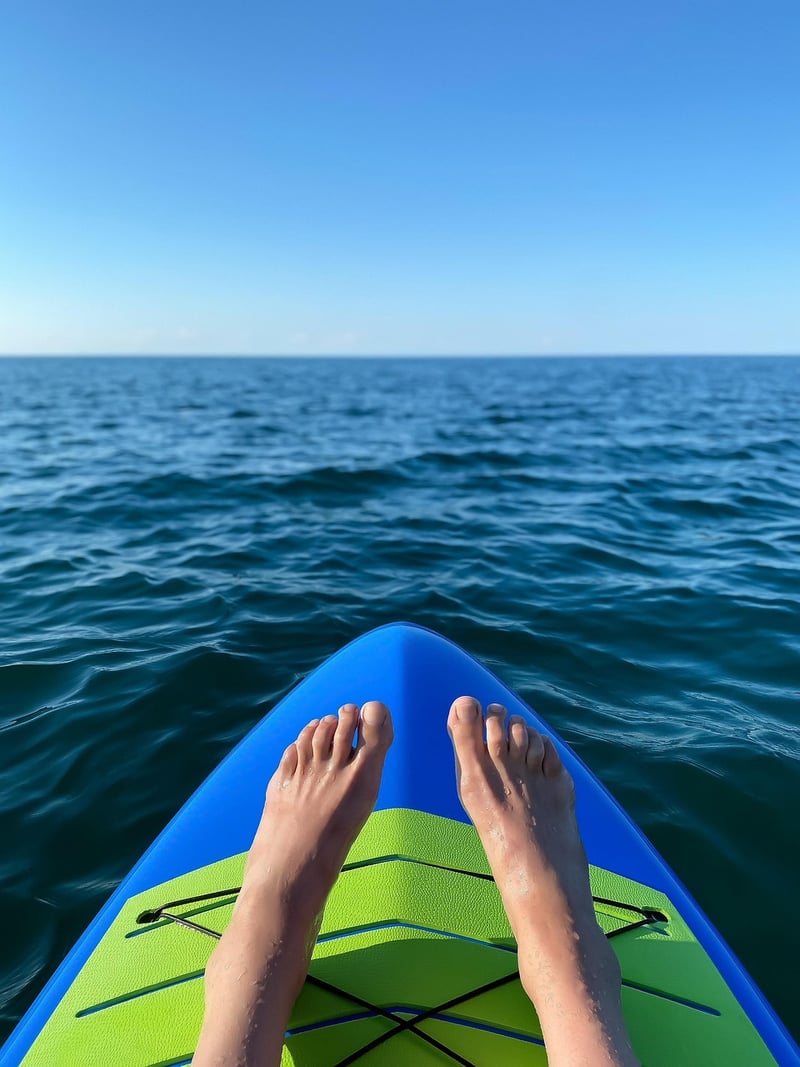 Person paddleboarding on a lake